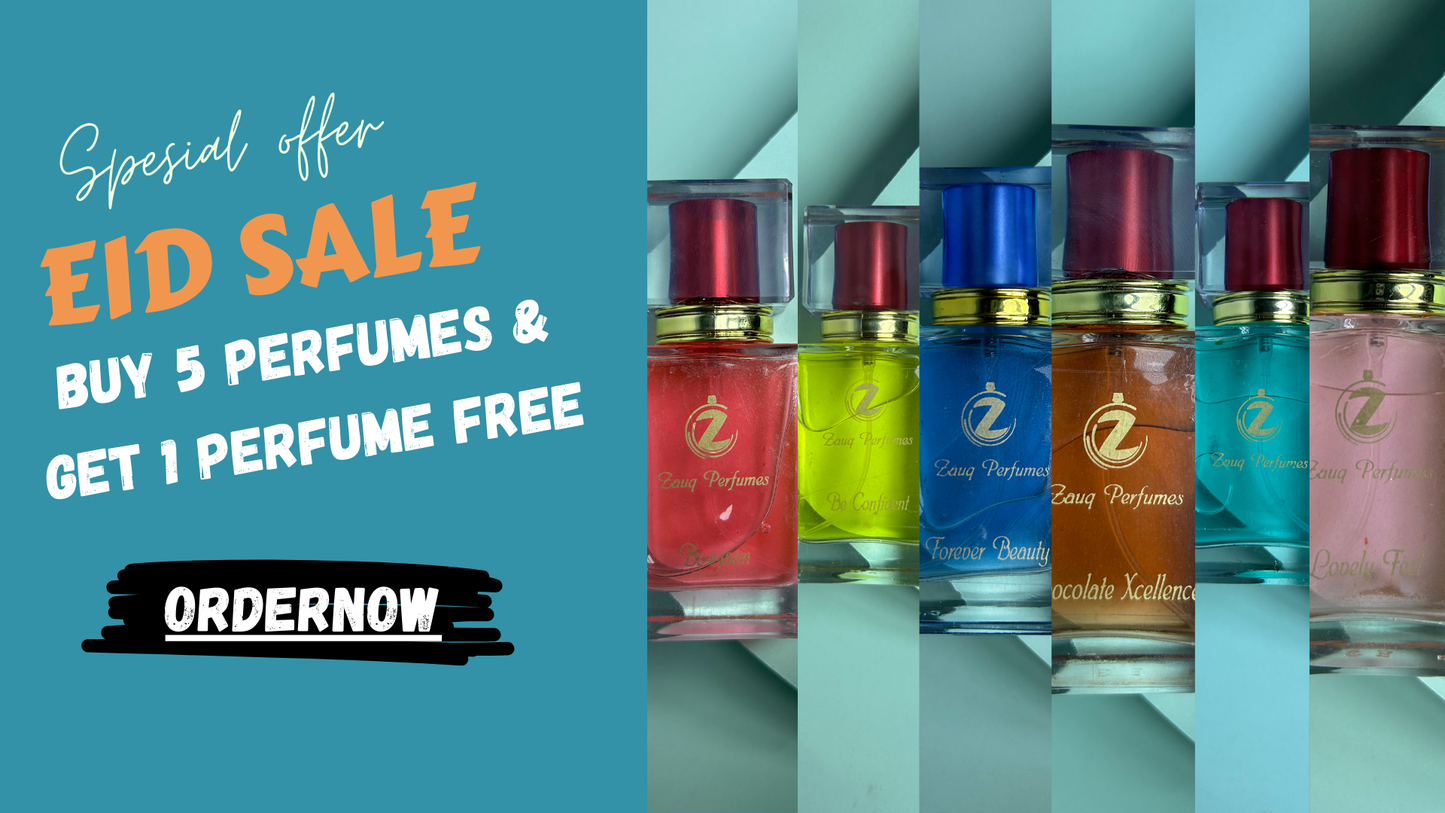 Buy 5 50ml Perfumes & Get 1 Free 50ml Perfume (Free Delivery)